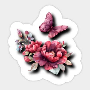 pink butterfly Sticker